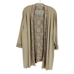 New Catherines 2 Piece Tank Blouse Cardigan Cover Up Women's Plus 28W Be…